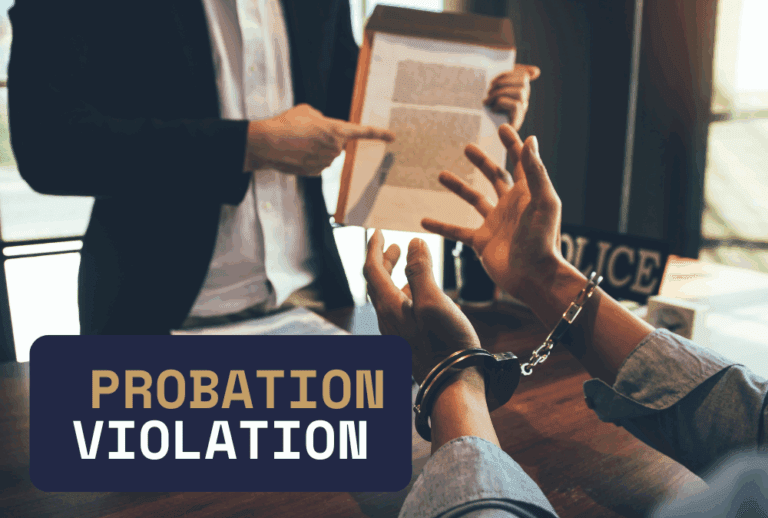 Image is of a police officer showing a probation order to someone who violated the terms, concept of what happens after a probation violation in Jacksonville
